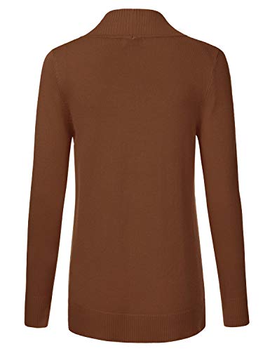 Jj Perfection Women's Open Front Knit Long Sleeve Pockets Sweater Cardigan Camel S #TOP2
