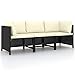 Produktbild vidaXL Gartensofa 3-Sitzer mit Auflagen Lounge Sofa Couch Sitzgruppe Ecksofa Mittelsofa Sitzgarnitur Gartenset Schwarz Poly Rattan