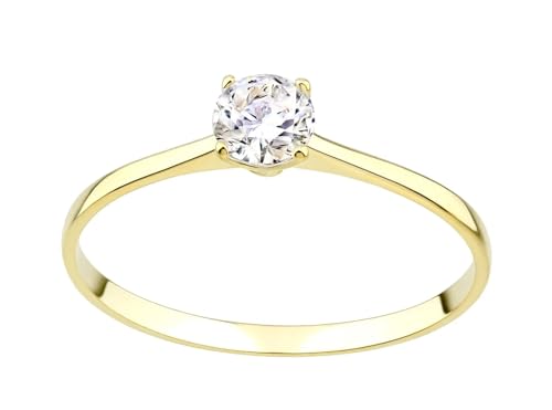 Image of Old English Jewellers 9ct Yellow Gold 0.33ct Solitaire Engagement Ring size J K L M N O P Q R S (R)