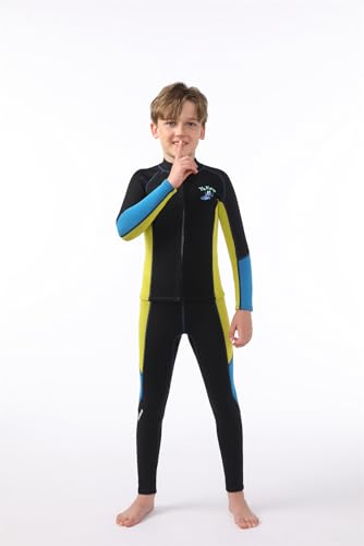 2 piezas para niños y niñas: chaqueta de neopreno con mangas largas de 2.5 mm y pantalones, conjunto para surf, buceo, snorkel y deportes acuáticos miniatura 2