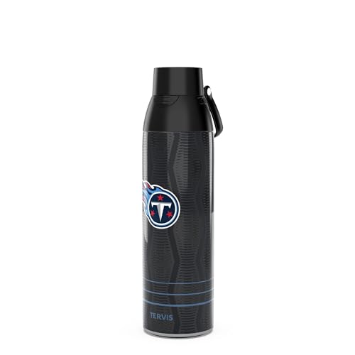 Tervis Venture Water Bottle NFL® Tennessee Titans - Full Speed Triple Insulated Tumbler Travel Cup Keeps Drinks Cold & Hot, 26oz, Stainless Steel
