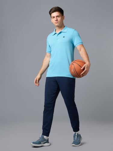 Image of TECHNOSPORT Men's Regular Fit Half Sleeve Polo T-Shirt with Collar, ELASTO Plus Quick Dry Moisture Wicking Polo Tee for Gym Sports Golf and Casual Wear
