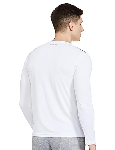 Image of Revolt Streetwear SINDICATE Men Revolt Men's Soft & Comfortable Round Neck T-Shirt - Full Sleeve, Logo Branding (Cloud Dancer, XL)