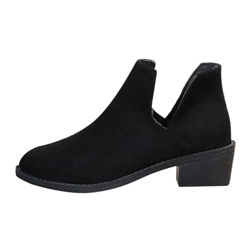 Bottines courtes en daim pour l'automne hiver bottes de cowboy au quotidien
