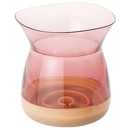 プラキラ Flowers 花瓶 くびれ フラワーベース クリアピンク×ベージュお手軽 おしゃれ フラワーポット 生涯割れない保証付き 漂白剤対応 日本製