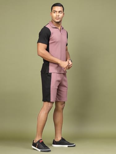 Image of Rigo Cotton Blend Waffle Knit Self Textured Co-Ord Set For Men's|Night Suit Set|Lounge-Wear Pajama Set|Night Wear, Beach Wear, Vacation Wear