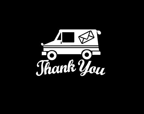BERRYZILLA Mailbox Thank You Decal for Thanks Mail Carrier Truck Waterproof Vinyl Sticker