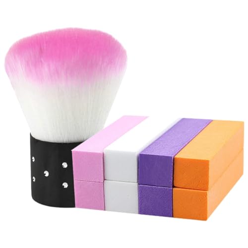 爪バッファブロックとソフトネイルクリーニングブラシセット、自然な爪の研磨と整形用、爪マニキュアに最適