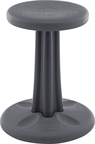 Image of Kore Junior Wobble Stool, Flexible Seating, Ages 8-9, 16in, Grey | Wiggle chair for classroom and home boosts focus, improves posture, and provides an energy outlet; anti-tip base; Made in USA