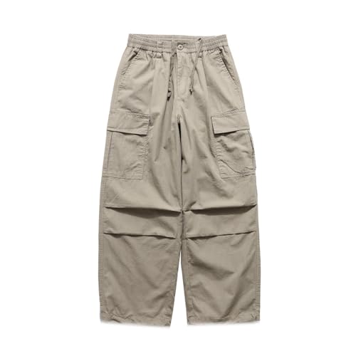 Men's Spring/Fall Cargo Pants Japanese Style Large Pocket Loose Straight Leg Casual Trousers3