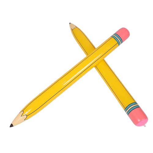 HEALEEP 2個の巨大な膨らませ可能な鉛筆風船:膨らませる鉛筆風船、吊り下げ式、新学期の壁飾り、卒業パーティー用品、記念品