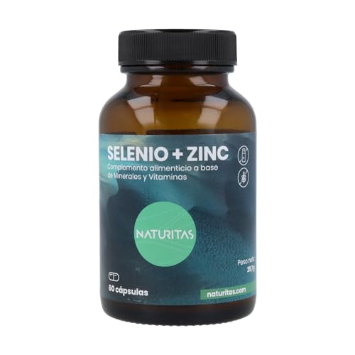 Selenio + Zinc 60 Cápsulas Naturitas Essentials | Mantiene la piel y el cabello en buenas condiciones | Complemento alimenticio