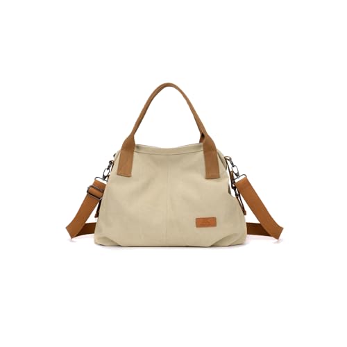 Sac porté épaule en toile kaki CORIOS pour femme | Grand sac à main