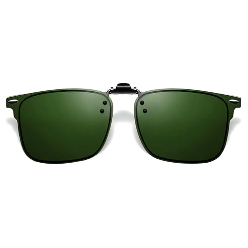 Image of Polarized Clip on Sunglasses over Prescription Glasses Unisex Anti Glare Flip up Design