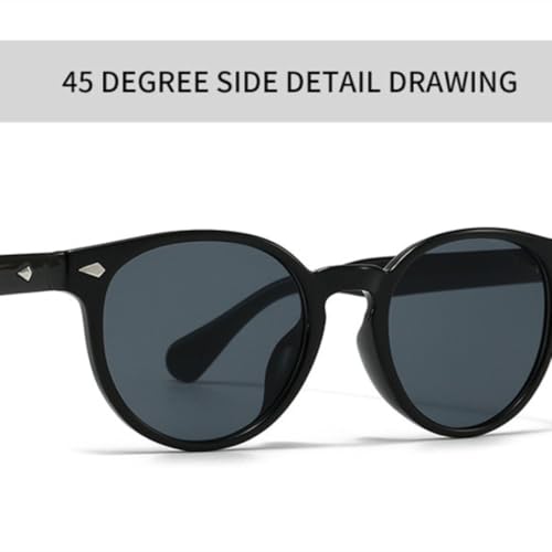 Fashion Round Sunglasses Men Shades Uv400 Retro Rivets Women Trending Yellow Sun Uv4004