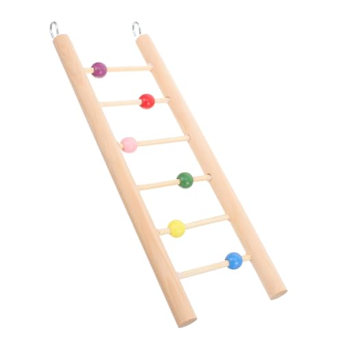 Abaodam Wooden Parakeet Training Ladder Climbing Step Ladder for Birds Enhances Motor Skills Activity Bird Cages for Parrots Pets