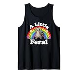 A Little Feral Cute Funny Feral Raccoon Summer Kids Boys Tank Top