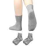 [Foot is Happy～足元に幸せを～] 【 履き口ゆったり 滑り止め付きソックス 】 靴下の名産地 奈良県産 日本製 靴下 レディース 婦人 消臭 綿100 オーガニックコットン 足首 ゆるい 締め付けない (22-25cm, ダークグレー 2足)