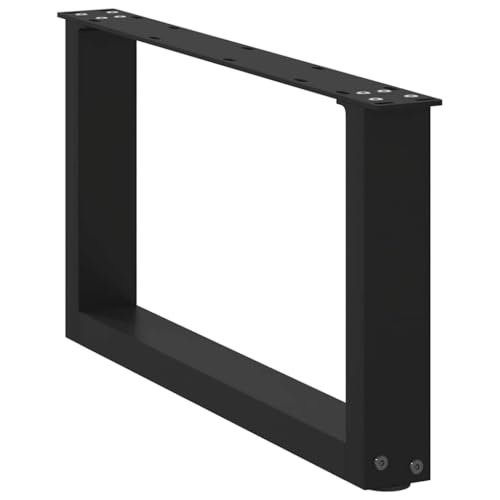 Pieds de table basse en U acier noir 70x30 meuble salon établi table d'appoint - 4