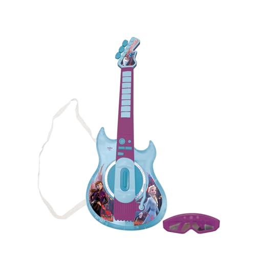 Lexibook, Frozen, Light-Up Electronic Guitar with Microphone, Glasses with Microphone, melodies, 2 Game Modes, MP3 Input, Blue/Purple, K260FZ