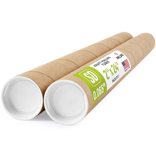 Tube d'expédition kraft rigide anti-pliure pour expédier plans et posters
