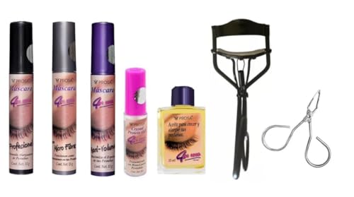 Productos Para Ganar Masa En Poco Tiempo., 7 Pz Rimel Profesional, Volumen, Aceite y Proteina para Pestañas Enchinador y Pinzas Cejas Kit de Cuidado para Pestañas P.R.O.S.A
