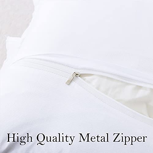 Tealp Decorative Euro Shams White Cotton Ruffle Pillow Cover 26X26 Inch #TOP5