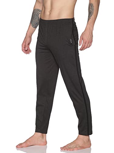 Image of Dollar Cotton Rich Fabric Solid Men's Track Pant | Contrast net Folding | One Side Zipper Pocket with Label Branding | Self Waistband with Drawcord | Wide Array of Attractive Colours