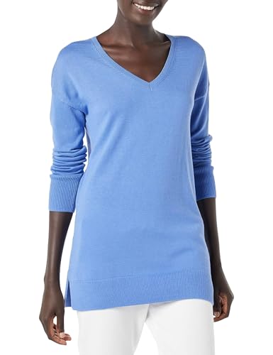 Image of Amazon Essentials Women's Lightweight V-Neck Tunic Sweater, Long Sleeve, Ribbed (Available in Plus Size)
