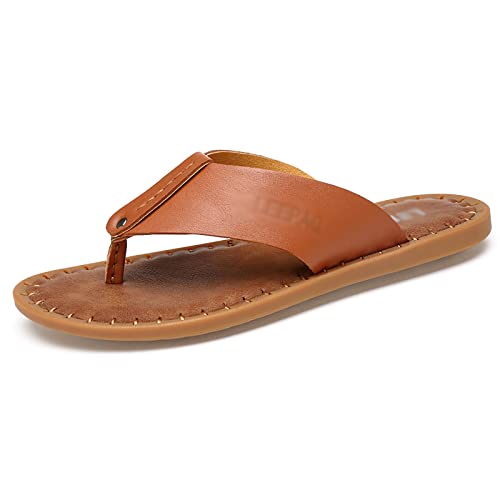 Tongs en cuir hommes sandales d'extérieur idéales pour la plage