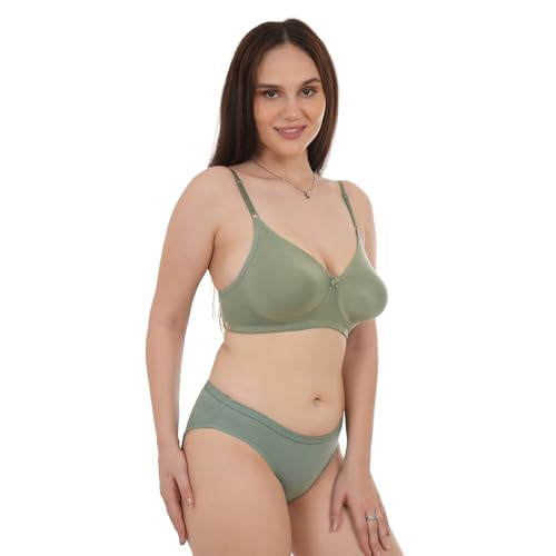 Image of UNITRUST Premium Lingerie Set with Full Coverage Non-Padded Bra and Hipster Panty Set