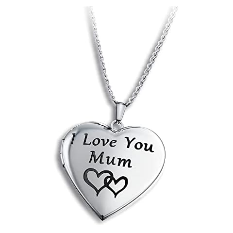 PHOCKSIN Gifts for Mum Locket Necklace for Pictures Christmas Birthday Mothers Day I Love You Mum Jewellery Presents Photo Lockets Necklaces Cover
