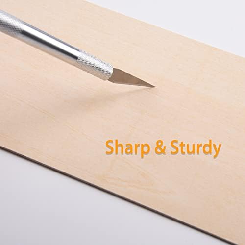 Upgrade Precision Hobby Knife Set, 3 Metal Pens Handles+ 63 Spare Replacement Blades with Cap Mini Craft Utility Knife Cutting Tools Kit for DIY Art, Pencil, Stencil, Carving Work, Scrapbooking - 5