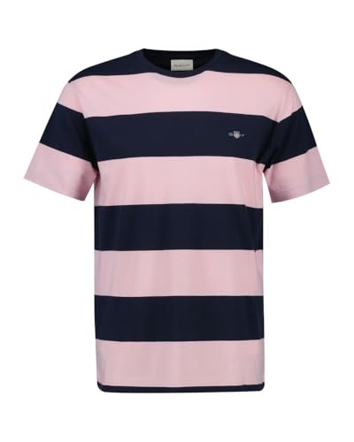 Image of GANT Men's Bar Stripe SS T-Shirt, California Pink, L