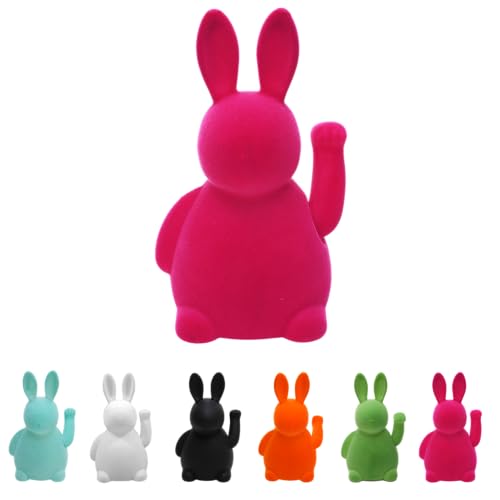 Klocke Dekorationsbedarf Winke-Hase Oster-Dekoration mit Winkearm – Beflockte...