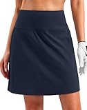 G Gradual Skorts For Woman Golf Skirts 3 Pockets High Waisted Athletic Skirt For Women Tennis Pickleball Casual Summer, Navy, 18 Inch, Large