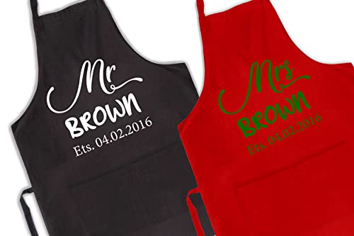 Personalized Anniversary Gifts For Him And Her, Custom Apron For Couple, Personalized Couple Gift, Christmas Gifts For Husband Or Wife, Couple Gift For Anniversary, Wedding, Kitchen Gift #TOP2
