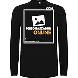 Punto liso · 165 g/m² Camiseta Personalizable · Hombre · Manga Larga · 100% Algodón · Impresión Directa (DTG) Impresión · ¡No es un Vinilo Impreso! Se Imprime Directamente sobre el Tejido! (Negro, M)