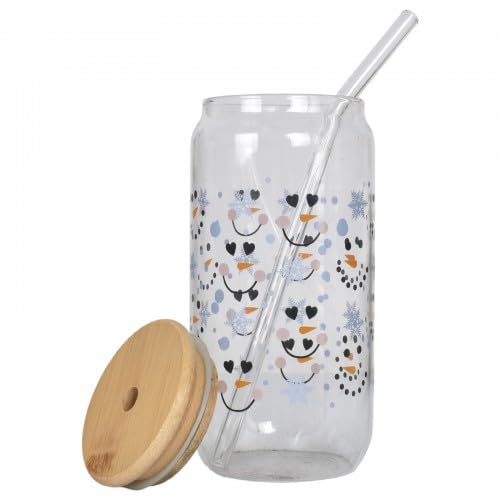 Alyxen Vaso De Cristal Con Tapa Y Pajita, Vaso De Café Helado De 550 Ml, Reutilizable Para Cócteles, Zumos, Batidos Y Refrescos