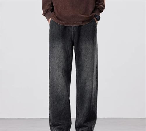 Men Wide Leg High Street Denim Pants Summer Loose Fit Casual High Waisted Office Work Trousers4