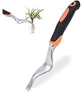 Hand Weeder Tool, Garden Manual Weed Puller with Soft Rubber Handle, Stainless Steel Dandelion Ga...