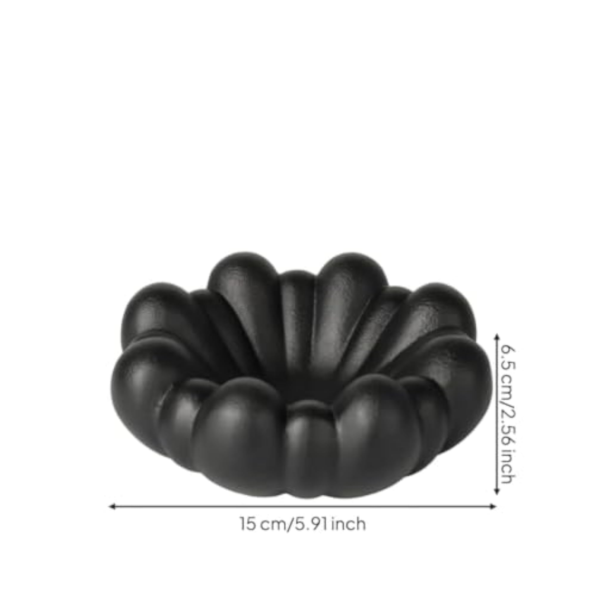 Organic Resin Sculptural Cloud Tray, Matte Trinket Dish in Black