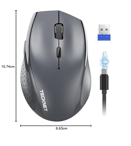 Image of Tecknet M002 2.4G Nano Cordless Optical Mouse - Grey