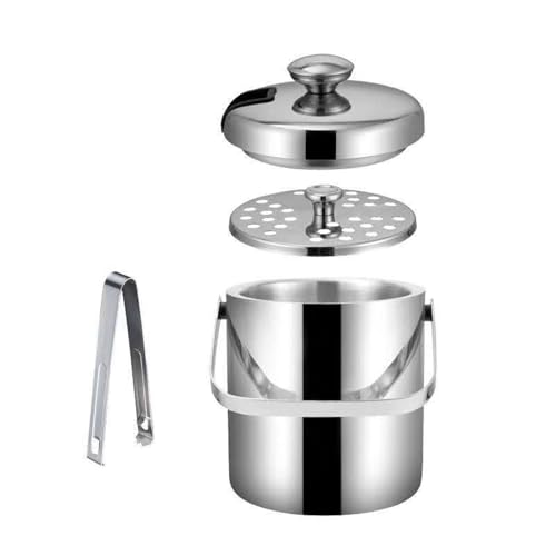 Enfriador portátil de doble pared de acero inoxidable para vino y cerveza con pinzas para herramientas de cocina