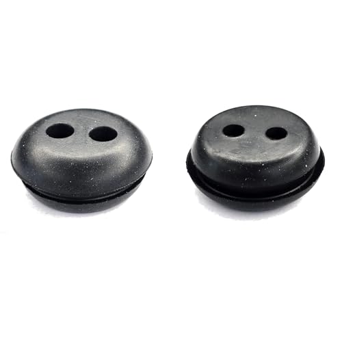 cyclingcolors 2x Kraftstofftank Gummitüllen Gasschneider Benzin Tank Tülle Universal Kraftstoffleitung Rohrdichtungs Freischneider Trimmer Rasenmäher, Ø21.5mm 2 Löcher