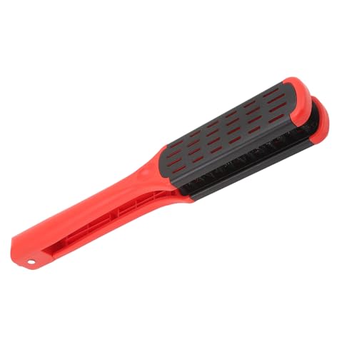 Peine alisador de cabello en forma de V, cepillo alisador antiestático con calor, cepillo secador con ventilación hueca y mango ergonómico de ABS para secado rápido en casa (Rojo) miniatura 1