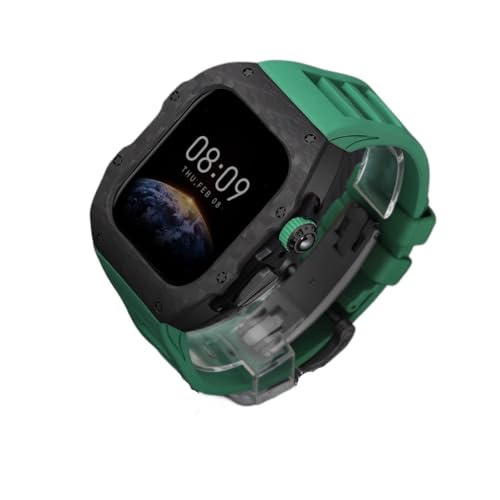 Boîtier de montre en fibre de carbone titane et bracelet de montre Apple Watch 46mm