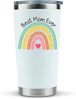 Gifts for Mom from Daughter, Son -Best Mom Ever- 20oz Tumbler Mug - Unique Gift Idea for Mother, Wife, Birthday Present, Husband, Kids, Cute Cup