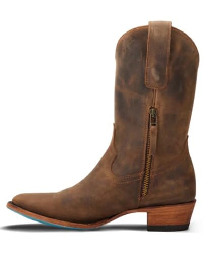 Lane Womens Plain Jane Round Toe Midi Casual Boots Mid Calf Low Heel 1-2" - Brown3