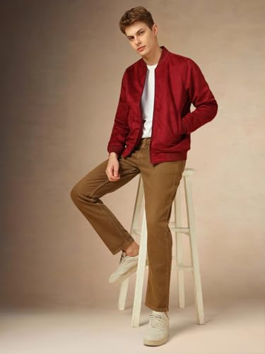 Image of Dennis Lingo Men Regular Fit Suede Fabric Full Sleeves Solid Jackets
